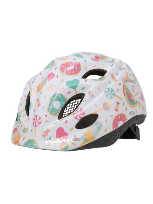 Casca Copii Polisport Be-Cool Marime S(52-56), set bidonas+suport, alb-roz
